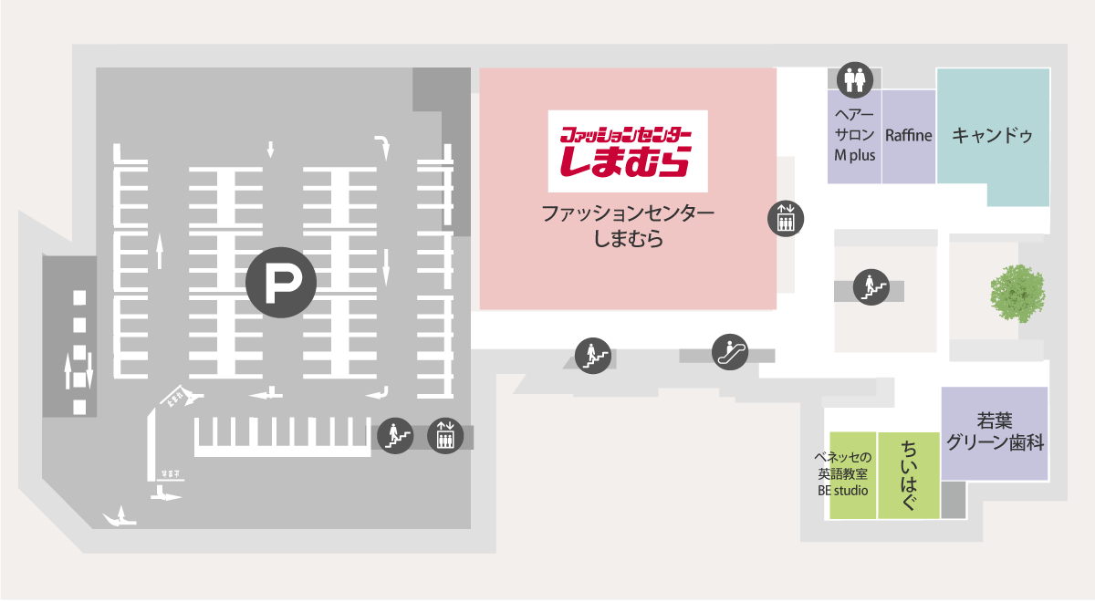 フロアマップ2階。マップに続いて店舗リスト